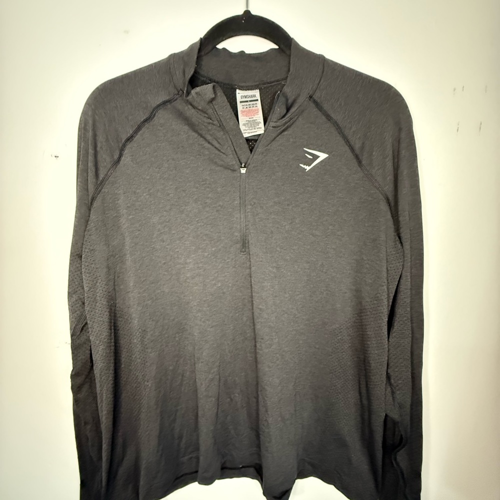 Gray GYMSHARK Quarter-Zip Pullover